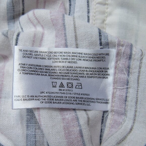 EDDIE BAUER SHORTS WOMENS STRIPED LINEN BLEND CUFFED LOUNGE BAGGY XL - Picture 12 of 13